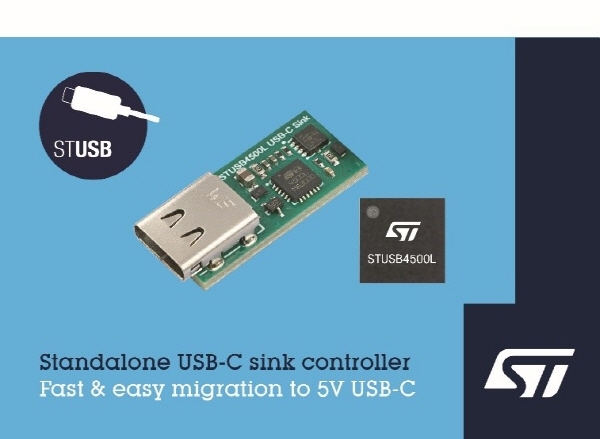 ST마이크로일렉트로닉스가 새로운 USB-C 컨트롤러 ‘STUSB4500L’을 출시했다.
